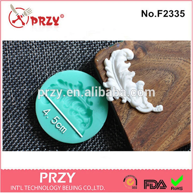 F2335 przy feather shaped fondant silicone molds for cake decorating
