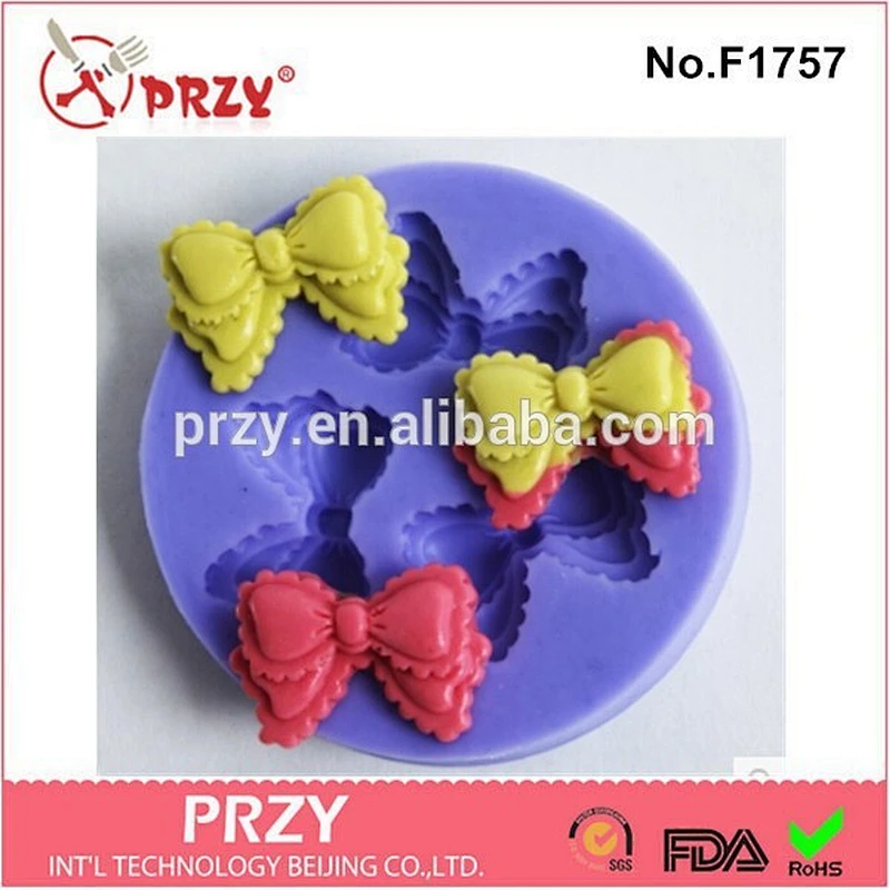 2015 hotsale mini bow gum paste silicone fondant mold