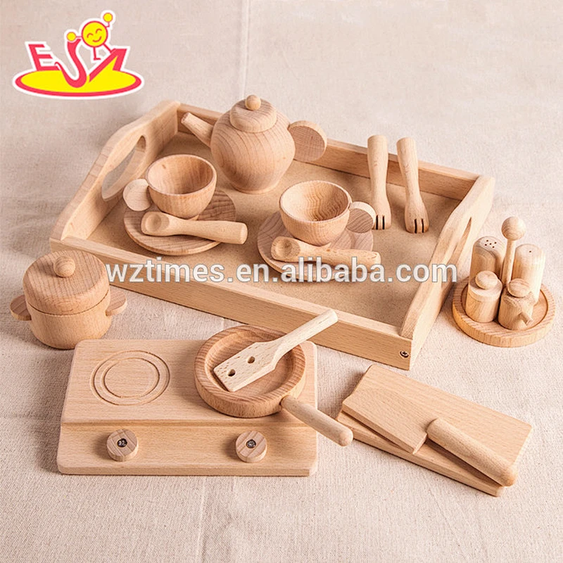 2017 Wholesale best natural kitchen playsets fashion kids wooden kitchen playsets W10B189