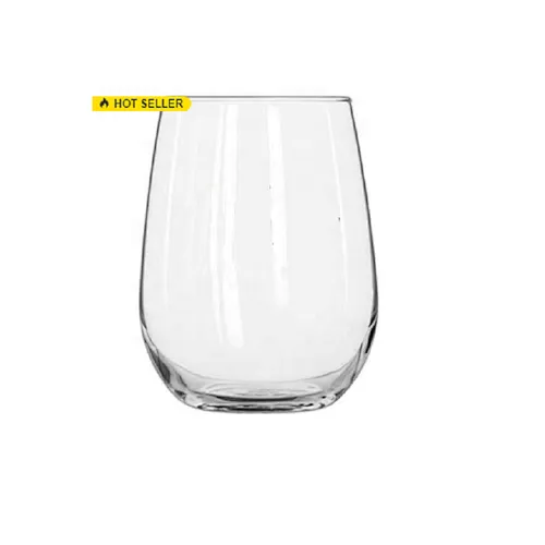Wholesale clear Glassware thick Stemless White Wine Glass