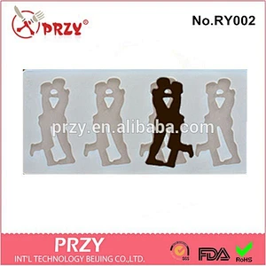 New design loving couple shape chocolate mold/loving couple silicone cake mold
