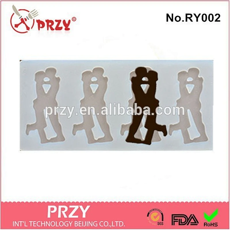 New design loving couple shape chocolate mold/loving couple silicone cake mold