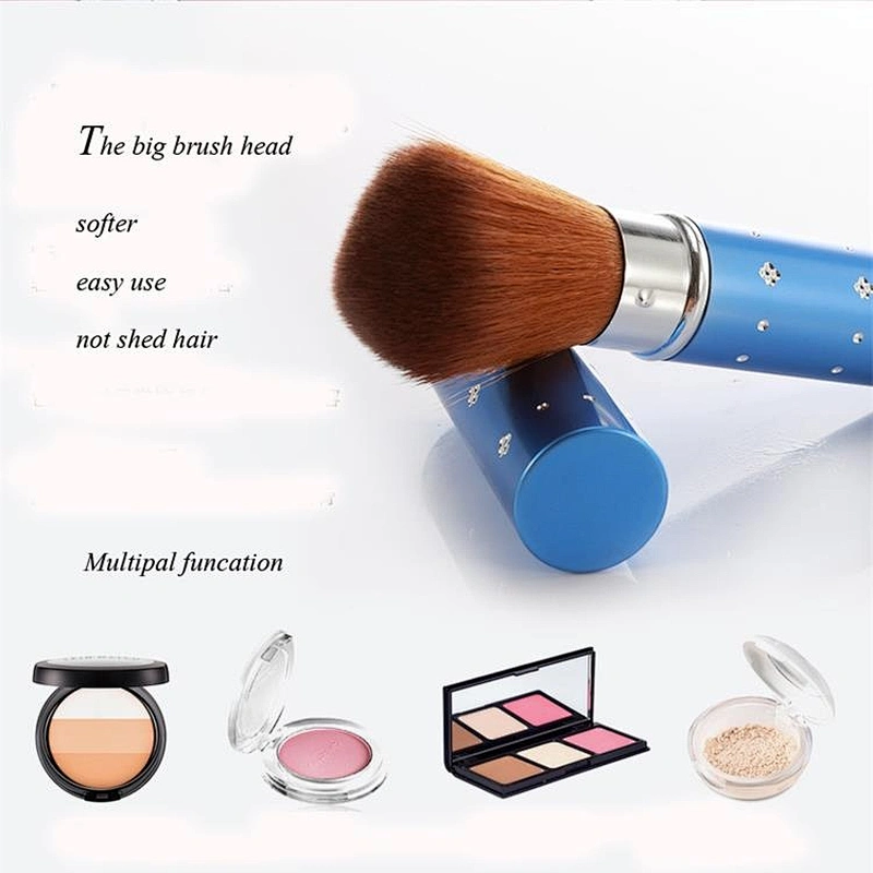 Personalized custom cosmetic brushes professional portable makeup retractable blush powder concealer brush