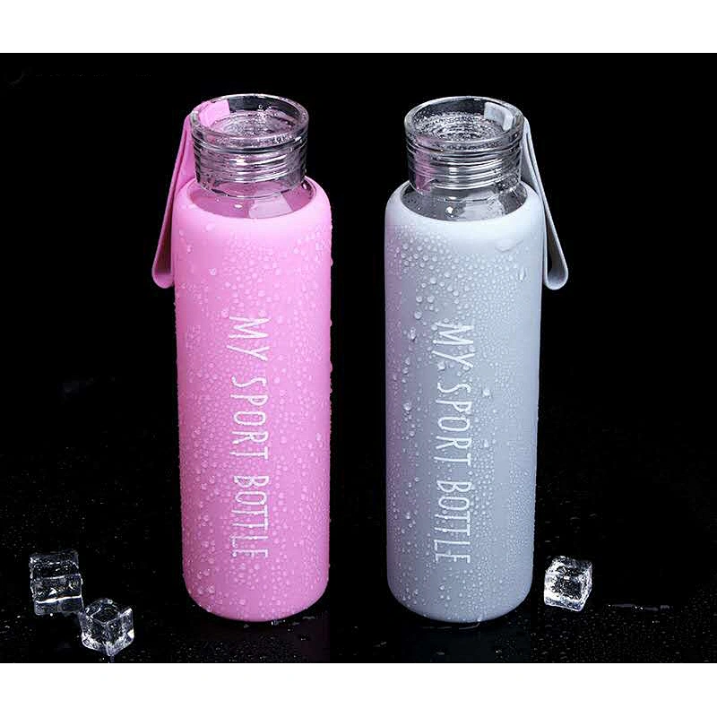 550 ml Eco-Friendly High Quality Customized Logo Color Borosilicate Glass Water Bottle