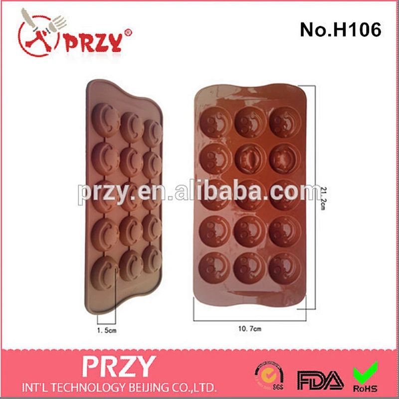 H106 PRZY Eco-friendly Smiling Face Silicone Sweet Molds