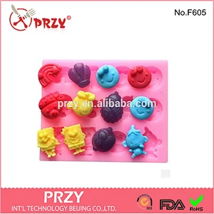 Model F605 Eco-Friendly Cartoon set 20 handmade Fondant Silicone Molds