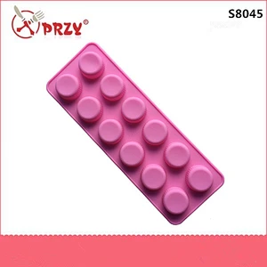 12 Cavity Anti-high temperture circle Cake chocolate Pan mould silicone ice molds Silicone round Cake Mold