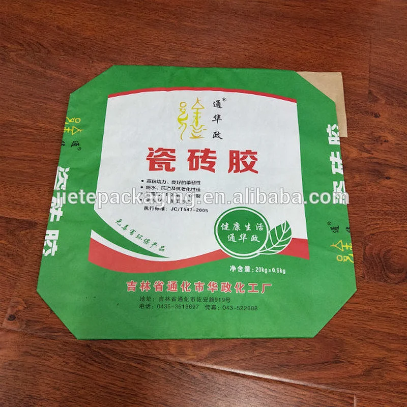 Customized design 20kg stand up multilayer kraft paper cement bag/sacks for chemical,mortar,cement,tile adhesive