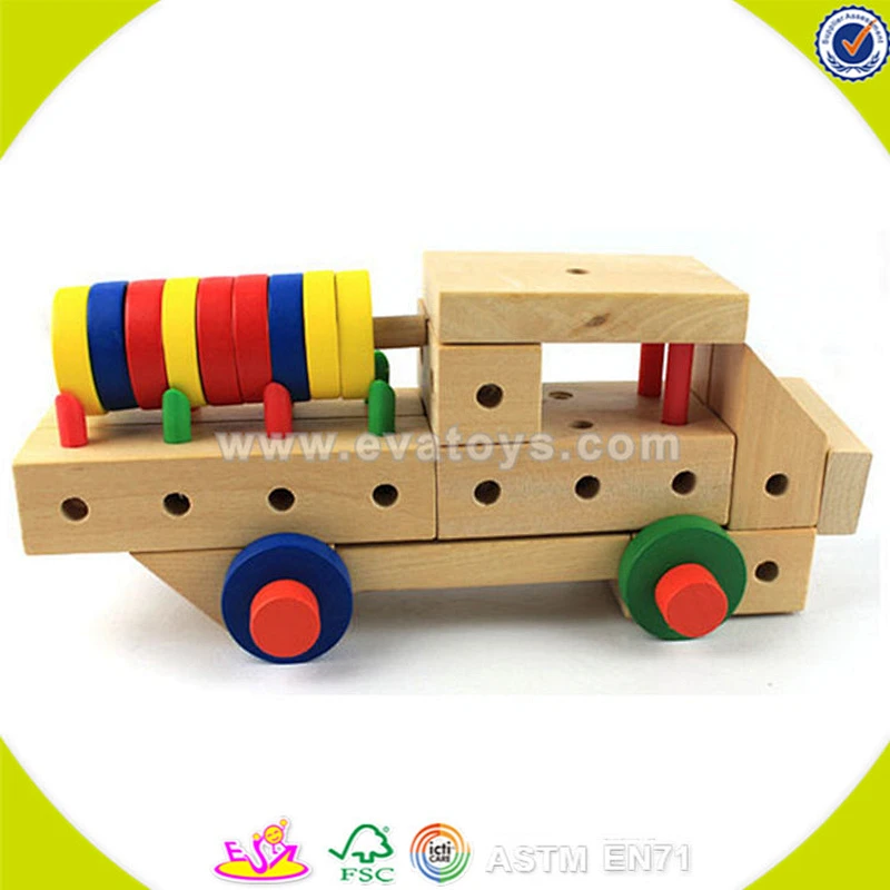 wholesale top quality baby wooden assemble screws toy teaching toy kids wooden assemble screws toy W03C015