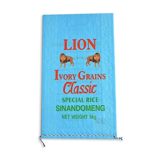 High quality net weight 5kg bopp laminated and printed pp woven rice bag