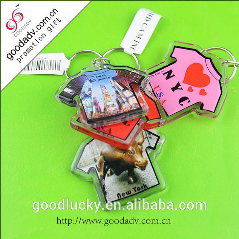 T-shirt plastic acrylic custom keychain rings