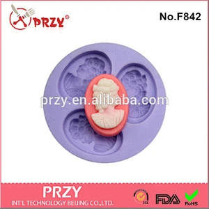 F842 Eco-Friendly woman face silicone mold for sale