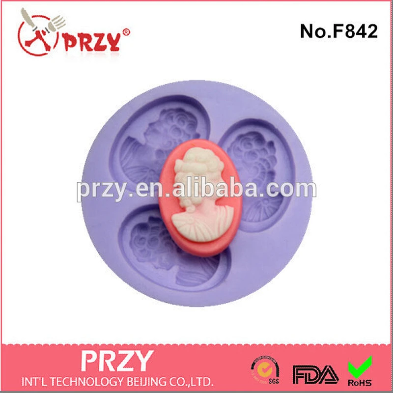 F842 Eco-Friendly woman face silicone mold for sale