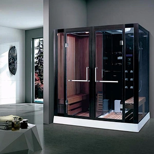 Modern luxury dry and wet combination sauna room 2 person sauna room