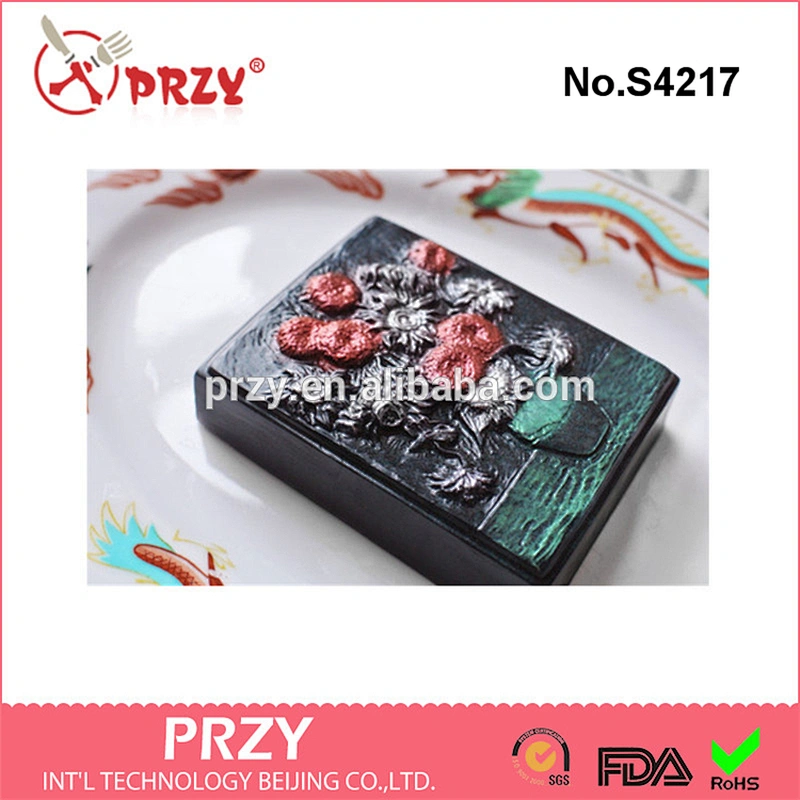 S4217 PRZY Dark Sunflowers Soap Mold Bar in Metallic Colors Silicone Handmade Soap Mold
