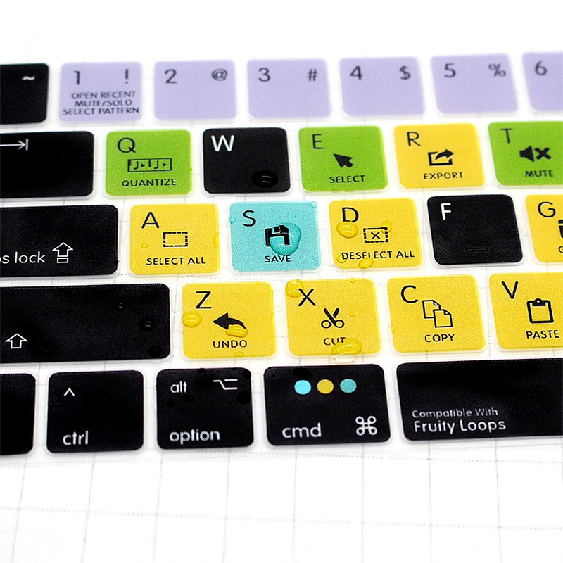 fl studio keyboard shortcut keys Silicone Keyboard Protector For Mac Touch Bar Functional Fruity Loops Hot Key Keyboard Skin