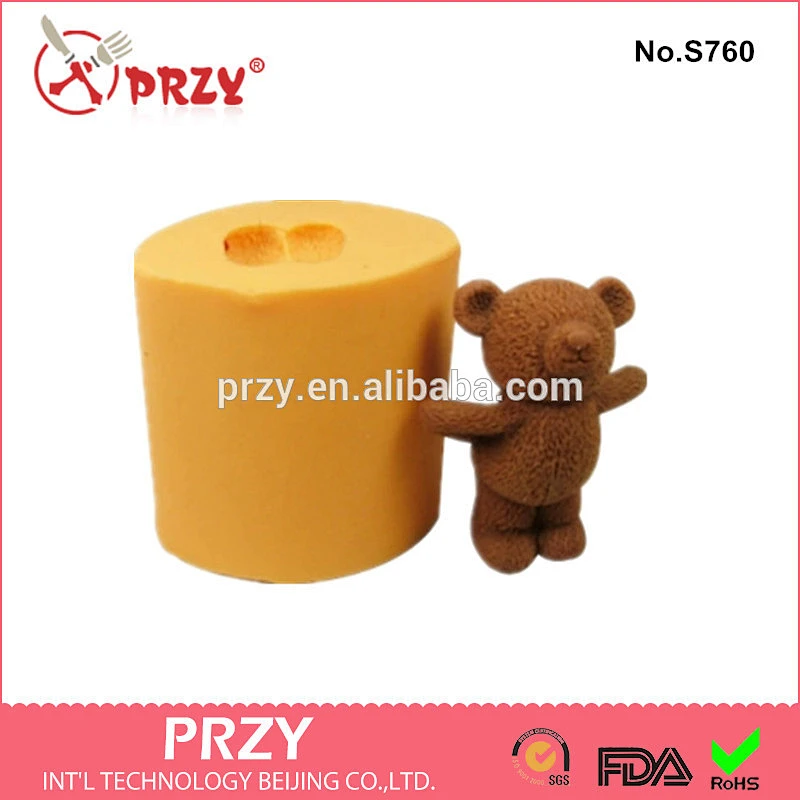Cute bear silicone soap mold and candle mould