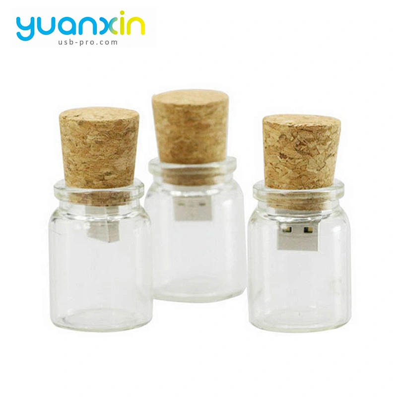Transparent Glass Bottle Sublimation Usb Flash Stick No Case