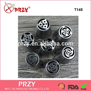 T145 7 Pcs Stainless steel Pastry icing nozzles Cake Decorating Set