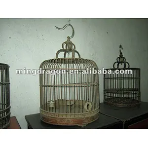 Chinese antique bamboo hanging birdcage