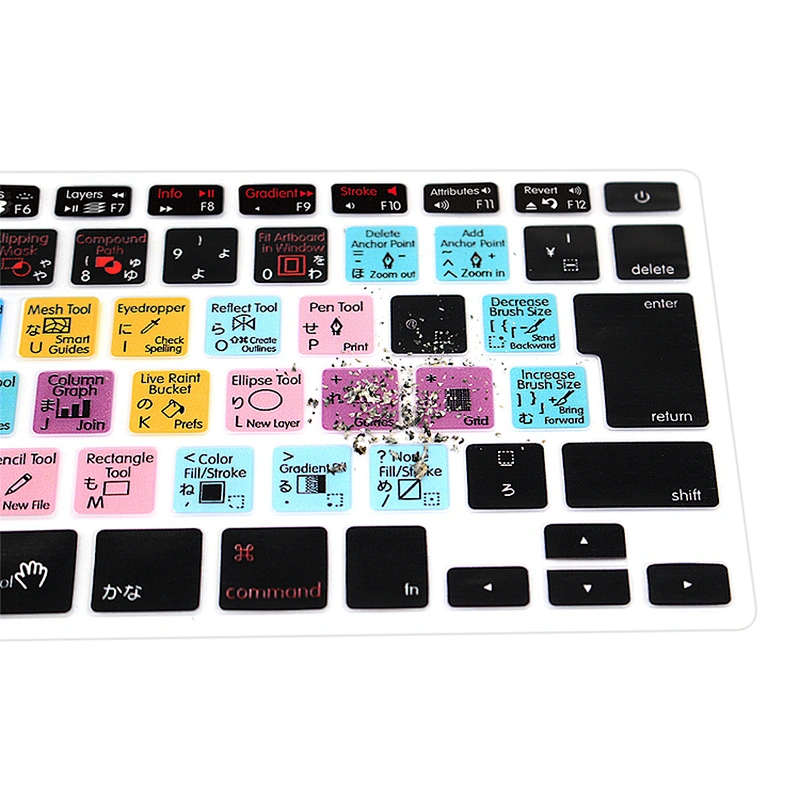 AI Functional shortcut keyboard cover Silicone Keyboard Protector For Mac Book Pro Laptop Computer for macbook pro skin 13 15