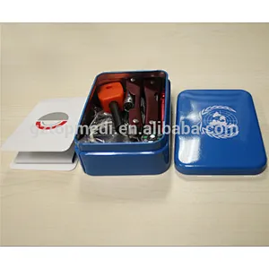 SOS portable metal disaster survival kit gear,2015 SOS Box Set 6 in 1 SOS Box