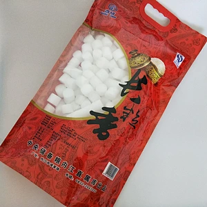 Custom wholesale red ribbon window PE bag for rice packaging 5kg