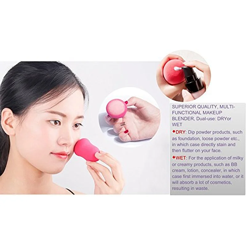 3pc latex free makeup blender sponge puff