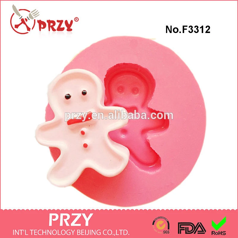 F3312 Gingerbread Man Cookie Silicone Mold silicone chocolate mold food grade fondant mold