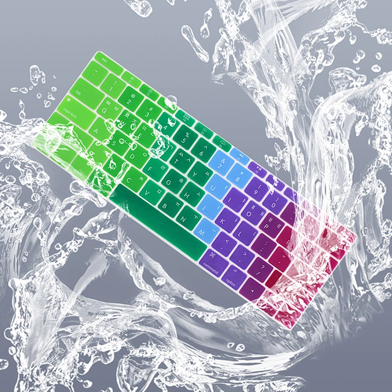 Korean rainbow keyboard cover custom silicone keyboard skin silicone keyboard protective fim cover for macbook 12 inch
