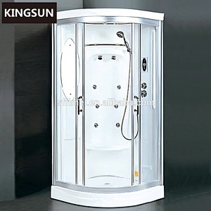 White bathroom cheap corner round portable steam shower bath with seat