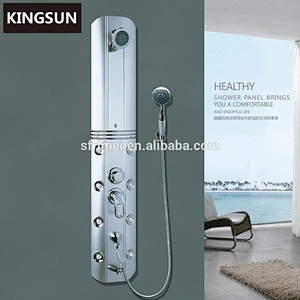Foshan Manufacturer Wall Mouted Curved Glass Shower Panels With Pump