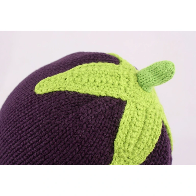 Kids children funny knitted hat with vegetable without visor beanie hat cap