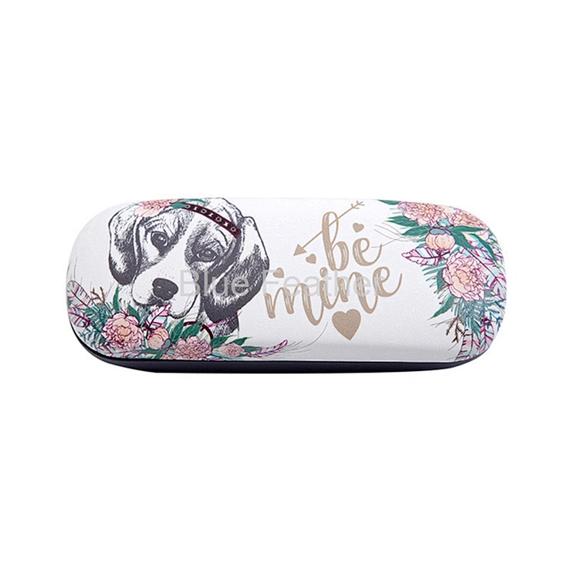 Bohemian Dog Print Hard Glasses Case for Everyday Use