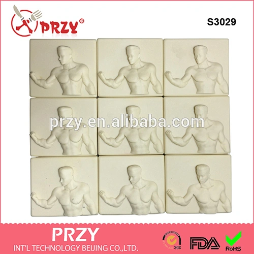 S3029 9 cavities sexy muscle men silicone soap mold handmade soap molds