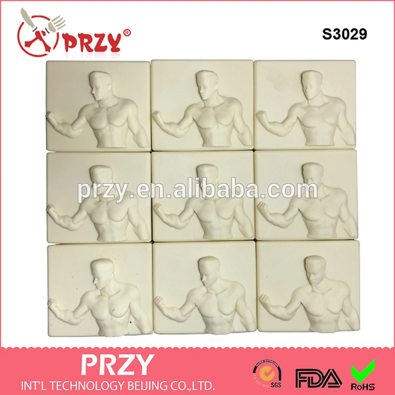 S3029 9 cavities sexy muscle men silicone soap mold handmade soap molds