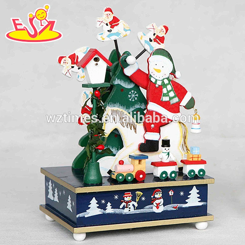 wholesale baby wooden merry go round music box fashion kids wooden merry go round music box W07B015B