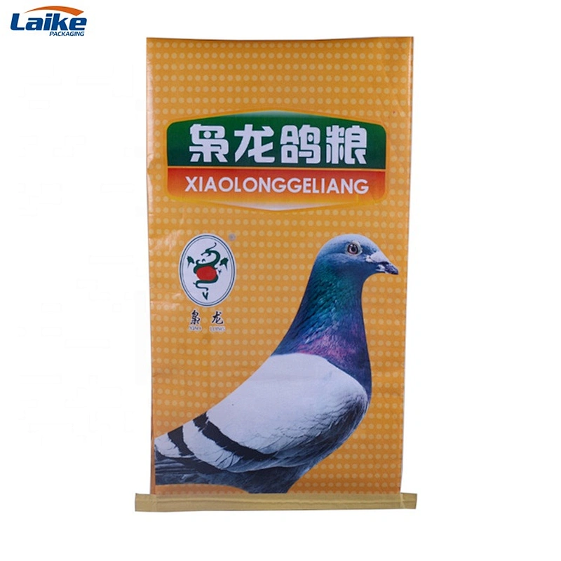 custom pp woven laminated pet food packing bag animal feed bag with hand