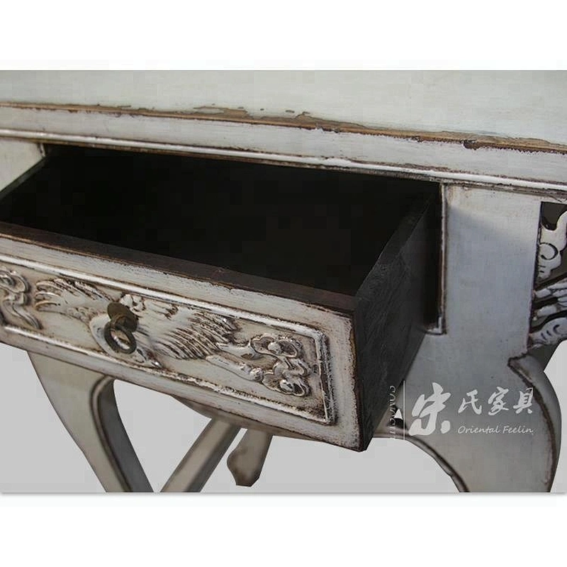 Chinese Antique Vintage Pinewood Shanxi Carved Mini Table