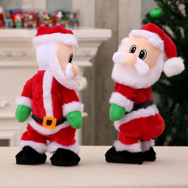 Christmas Music Electric Swing Old Man Santa Claus Decoration Ornament Christmas Electric Usher the Elderly