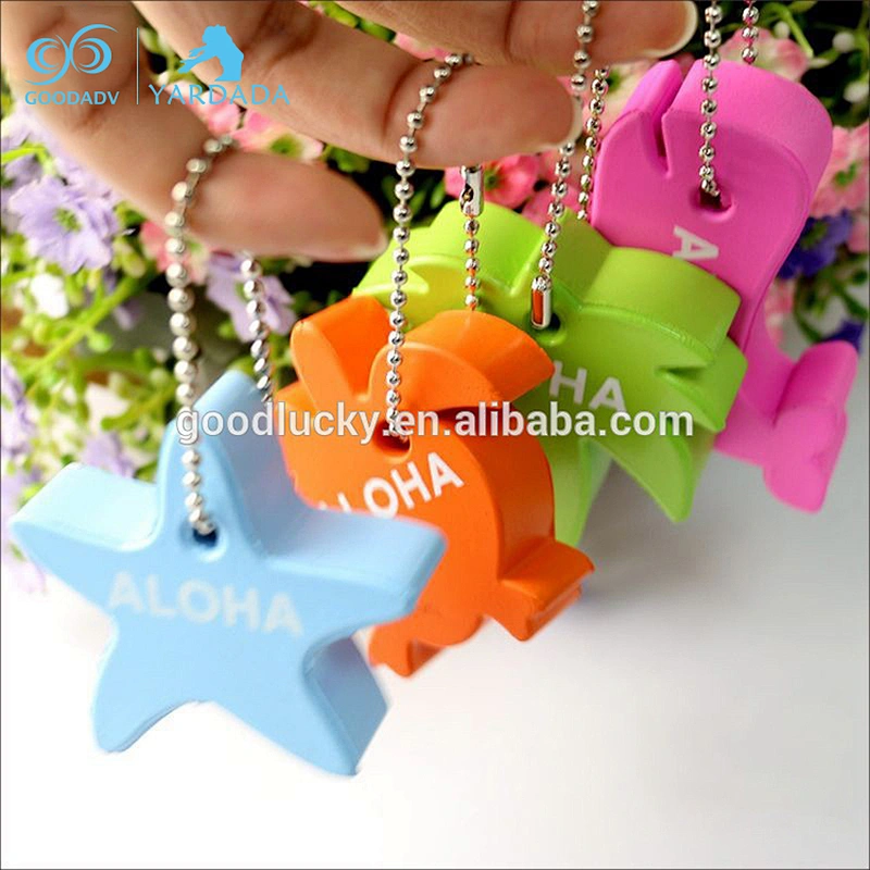 OEM factory customized promotional pu star shape metal keychain