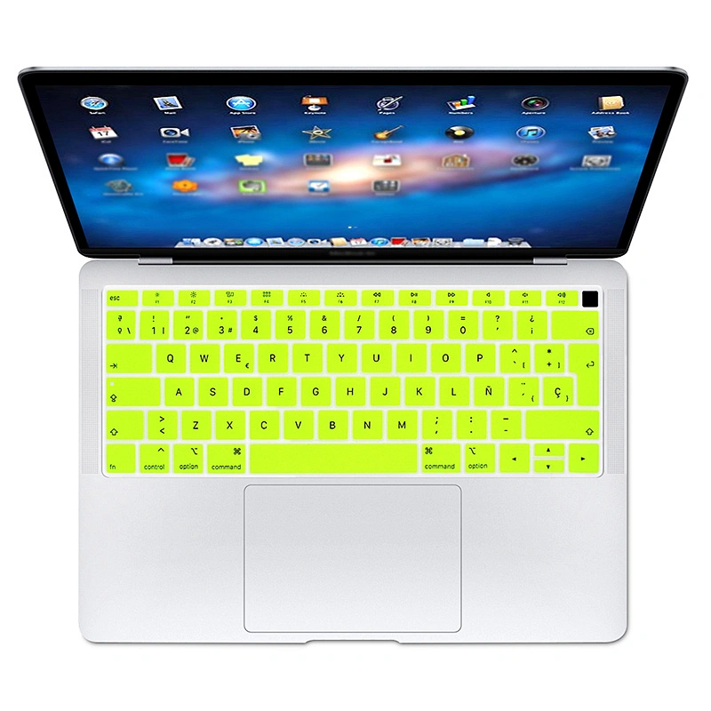spanish  keyboard cover Rainbow Silicone Keyboard Skin Cover For Macbook Air 13