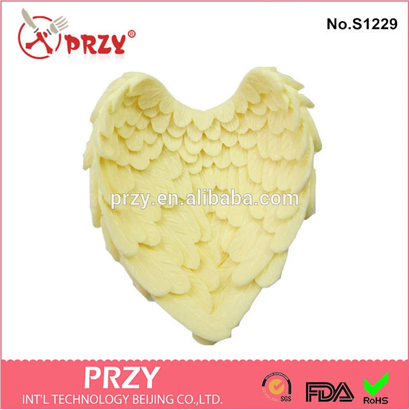 PRZY S1229 silicone angel soap mold , silicone angel wing soap mold