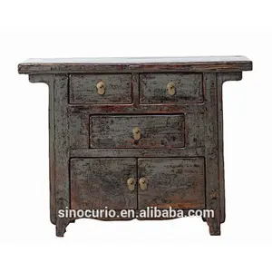 Chinese style home furniture antique reclaimed grey wooden cabinet
