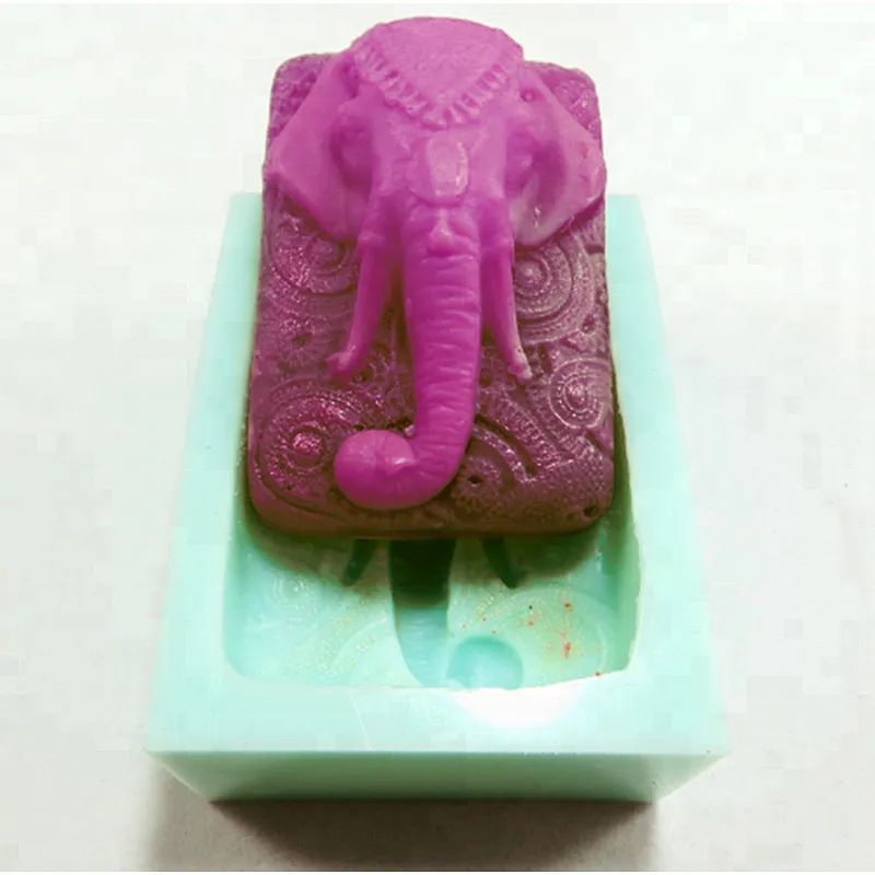 QT0030 animals Soap molds Indian Thai elephant Candle mold aroma stone silicone mould