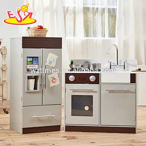 Juego de cocina grande interactivo de madera para niños, kits de cocina para el juego de simulación W10C324