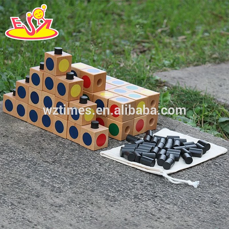 2018 wholesale baby wooden educational building blocks, new design wooden educational building blocks W13A113