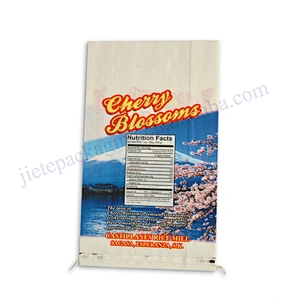 Sell well printed pp woven rice bag 5kg with D handle
