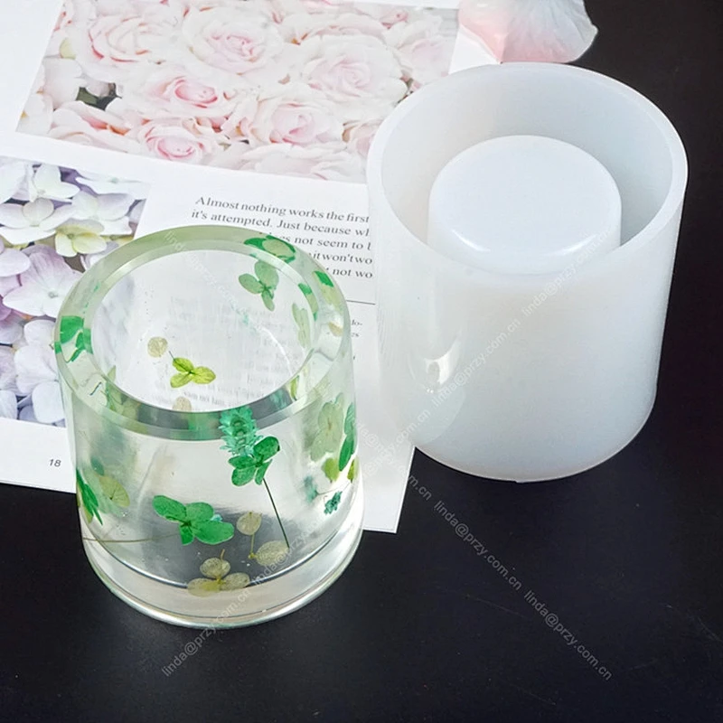 Pen holder molds crystal Epoxy mould creative table pen decoration container Mold