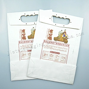 5kg stand up kraft paper rice packaging bag with handle for snack,feed,grain,beans